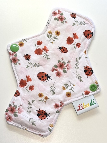 Libadi Stoffbinde Slipeinlage 937 Marienkäferl auf weiß - S (17,5 cm) | Standard | ohne PUL