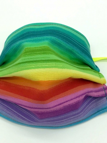 Behelfsmaske Mundmaske 009 versandfertig Regenbogen mit Ohrgummis