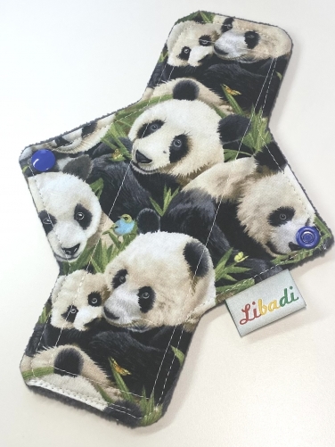 Libadi Stoffbinde 871 Pandaköpfe - S+ (20 cm) | Standard | mit PUL