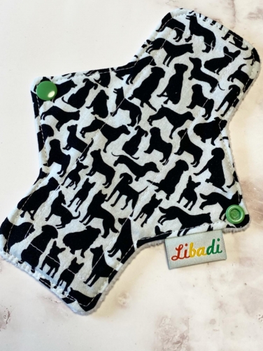 Libadi 869 kleine schwarze Hunde  auf weiß - S (17,5 cm) | Standard | ohne PUL