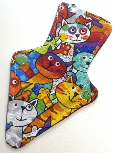 Libadi Stoffbinde 757 bunte Comic-Katzen - XS (16,5 cm) | Cotton | ohne PUL