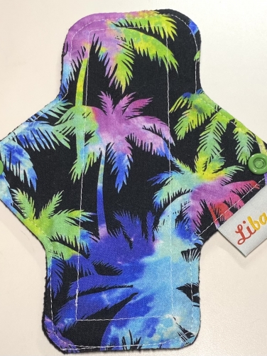 Libadi Stoffbinde 911 bunte Palmen auf schwarz - S (17,5 cm) | Standard | ohne PUL