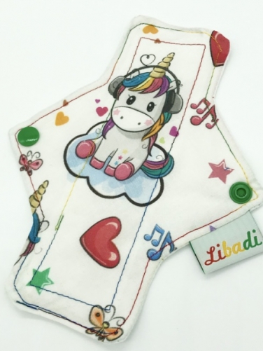 Libadi Stoffbinde 888 Einhorn mit Regenbogen Bio Stoff - S (17,5 cm) | Standard | ohne PUL