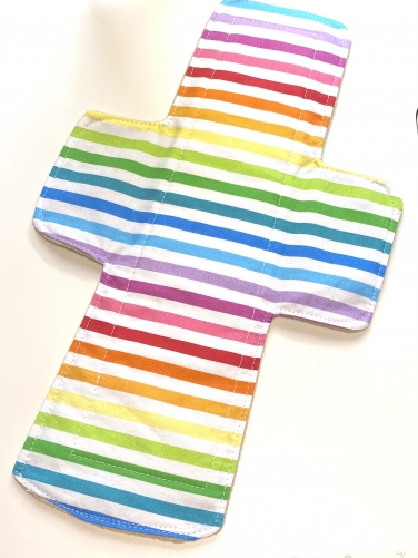 Libadi Stoffbinde 897 Regenbogenstreifen weiß Bine Brändle - XL (31 cm) | Standard | mit PUL