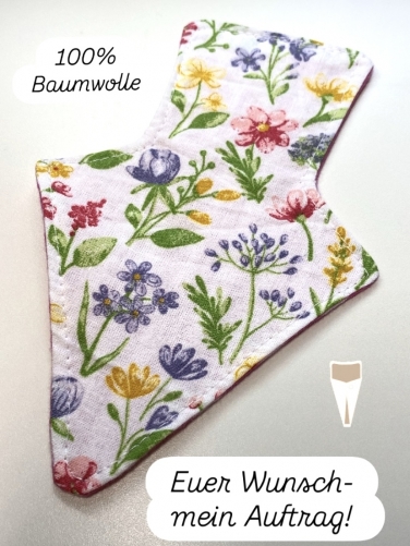 Libadi Stoffbinde 903 Libadi Blümchen auf weiß - XS (16,5 cm) | Cotton | ohne PUL