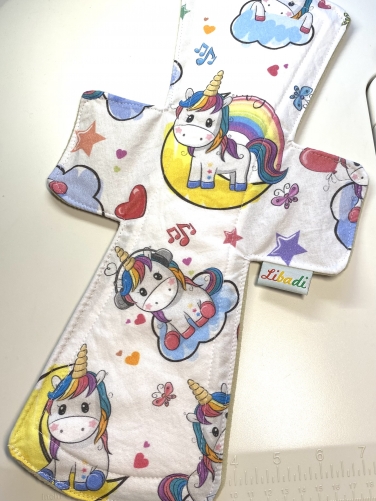 Libadi Stoffbinde 888 Einhorn mit Regenbogen Bio Stoff - XXL (38 cm) | Standard | mit PUL
