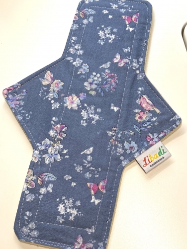 Libadi Stoffbinde 910 dezente Blümchen auf jeansblau