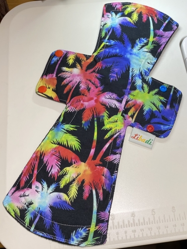 Libadi Stoffbinde 911 bunte Palmen auf schwarz