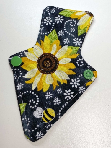 Libadi Stoffbinde 881 Sonnenblumen auf schwarz - XS (16,5 cm) | Cotton | ohne PUL