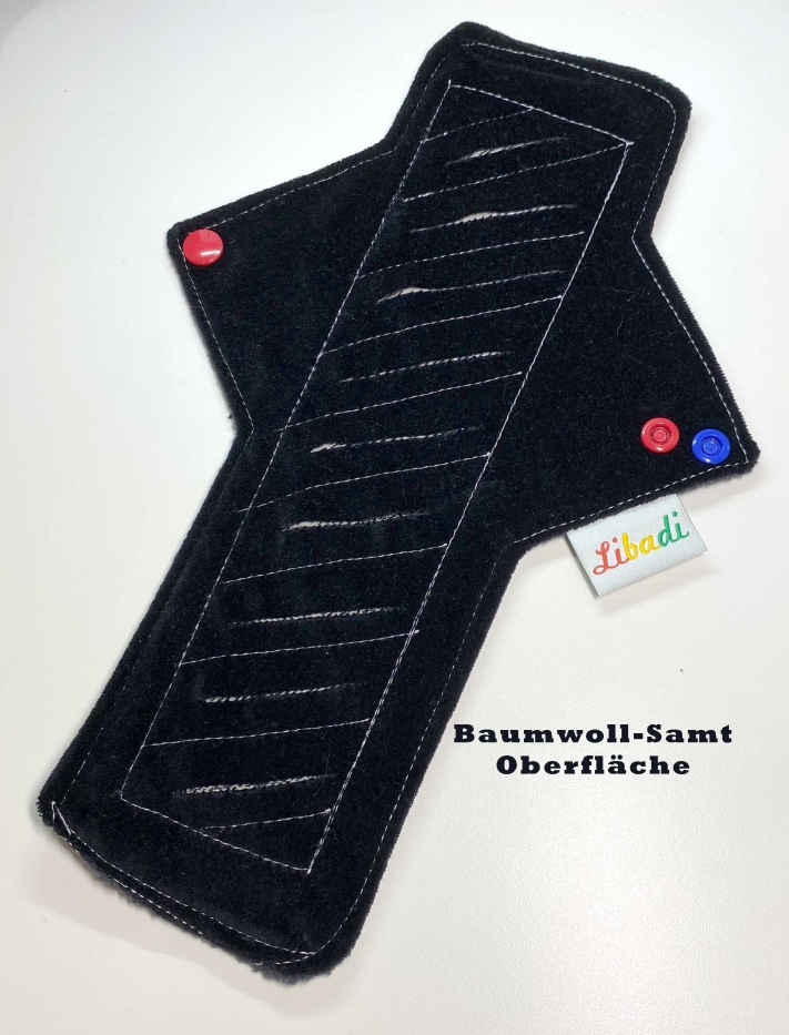 Libadi Gusher Pad mit Baumwoll-Samt-Oberfläche schwarz