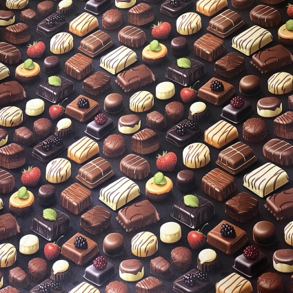 Stoff 934 - Schokolade Pralinen!  *